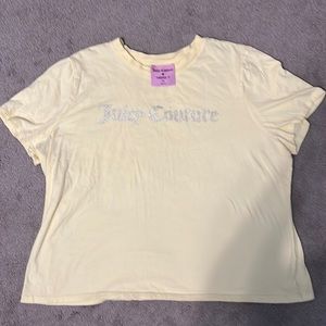Yellow rhinestoned Juicy Couture Forever 21 plus size 2X tee